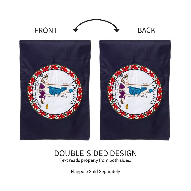 Evergreen Virginia State Flag House Applique Flag