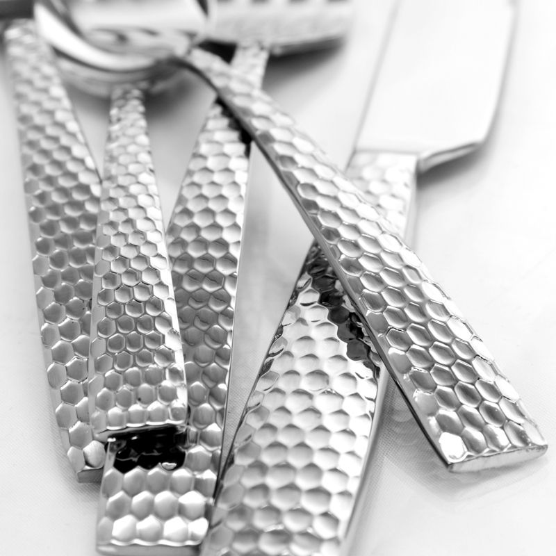 Gibson Braid 20 Piece Stainless Steel Flatware Set with Textured Handles