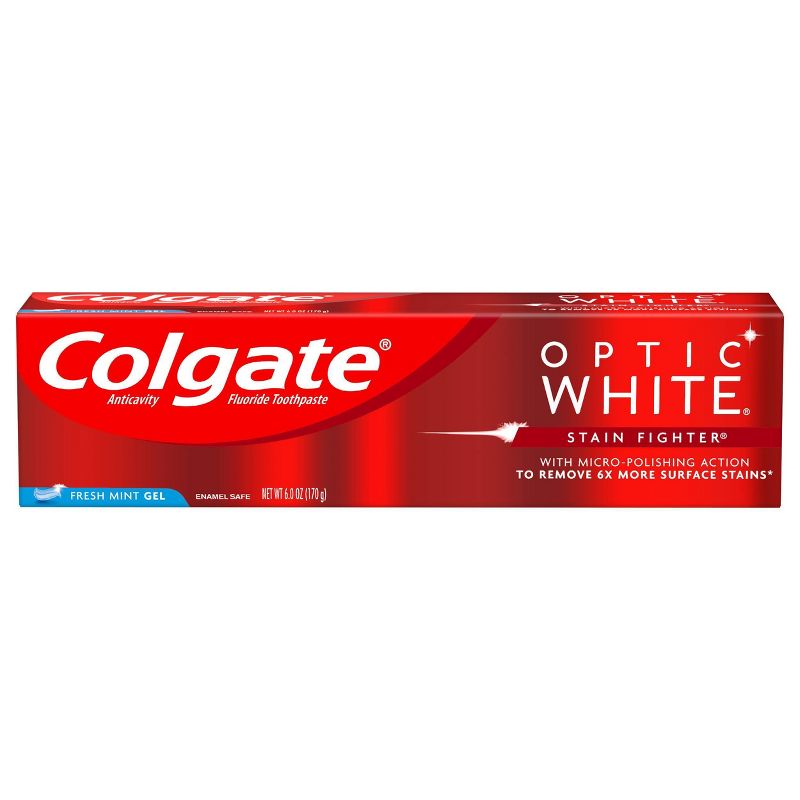 Colgate Optic White Stain Fighter Teeth Whitening Toothpaste - Fresh Mint Gel - 6oz