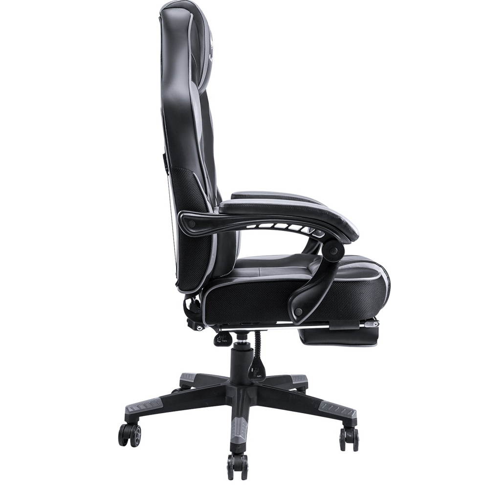 KILLABEE Massage Gaming Chair High Back PU Leather PC Racing Computer Desk Office Swivel Recliner with Retractable Footrest and Adjustable Lumbar Support