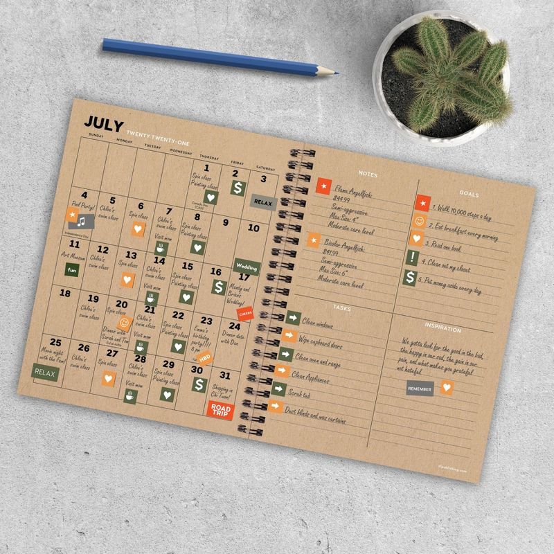 Undated Teacher Planner 8.5" x 11" Large Weekly Lesson Plan Book Botanical Floral - TF Publishing