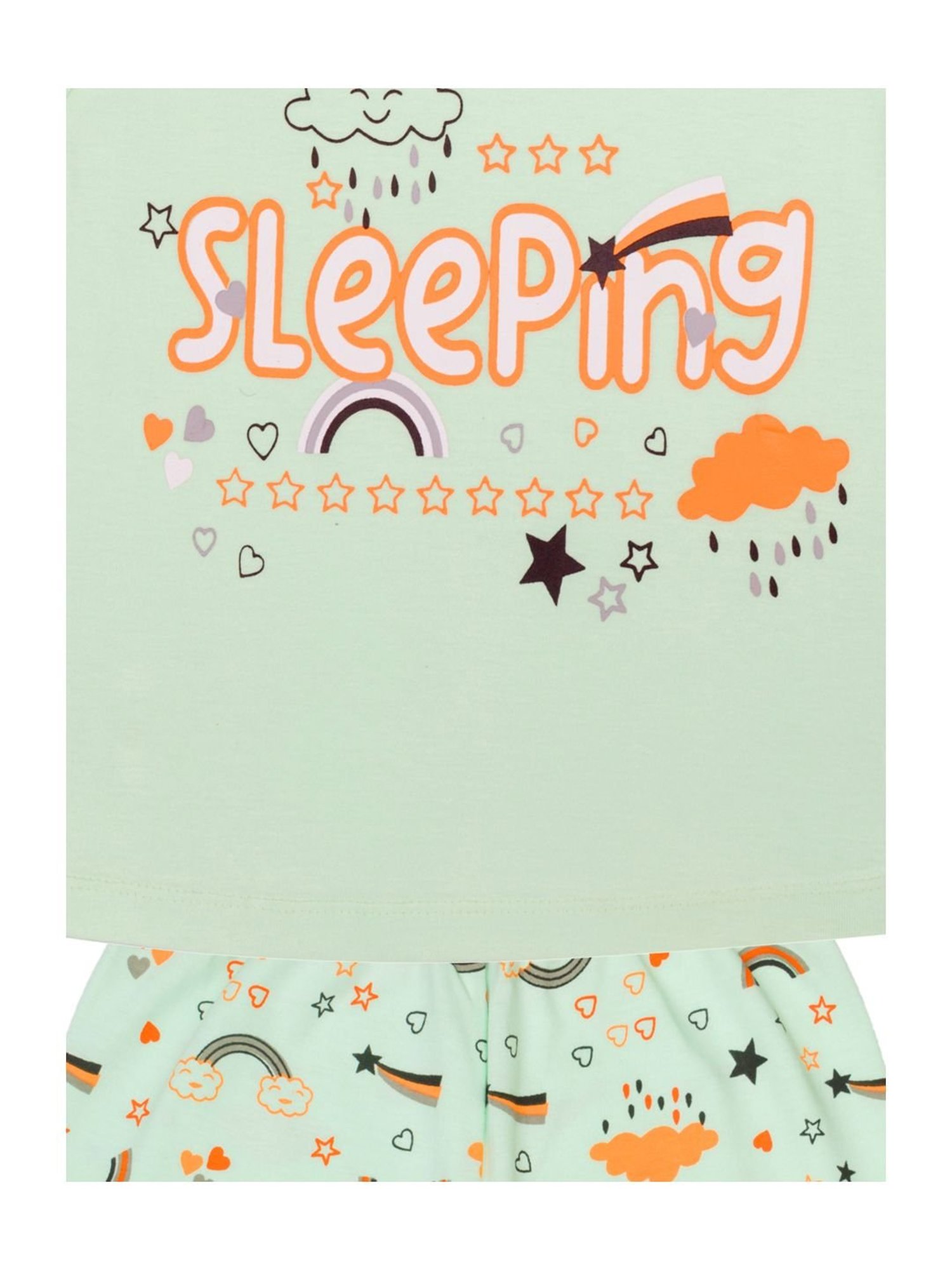 Todd N Teen Kids Green Cotton Printed T-Shirt & Capris