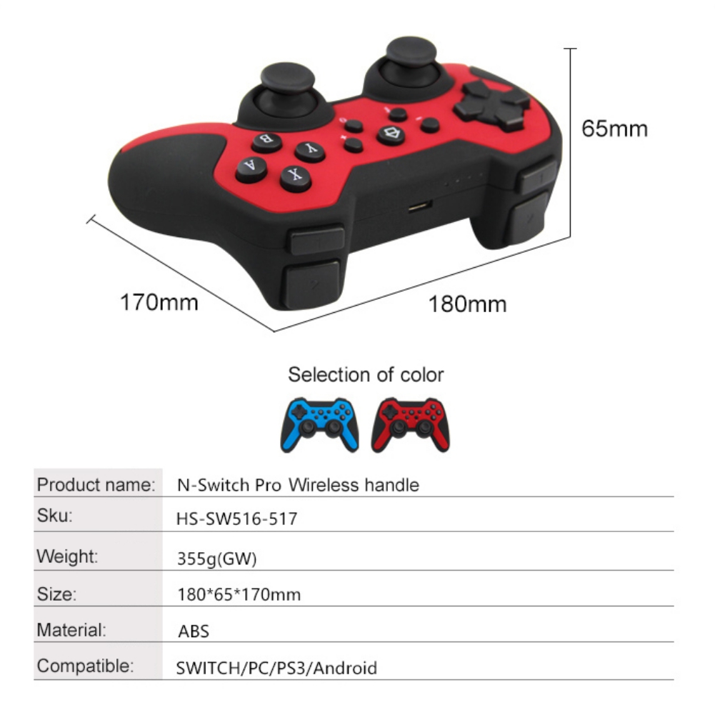 Brightup Wireless Controller for Nintendo Switch - Wireless Controller for Switch Pro Controller with Dualshock Compatible with PS3 PC iOS13.0 and Android Supports Gyro Axis Turbo and Dual Vibration