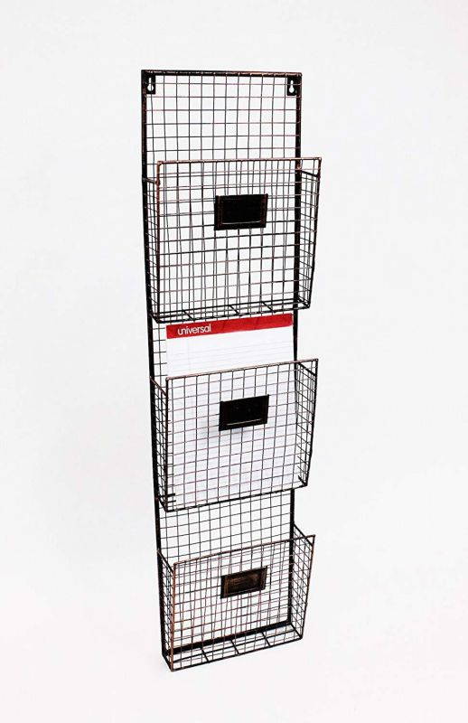 3 Pocket Wall File Holder Finish: Copper