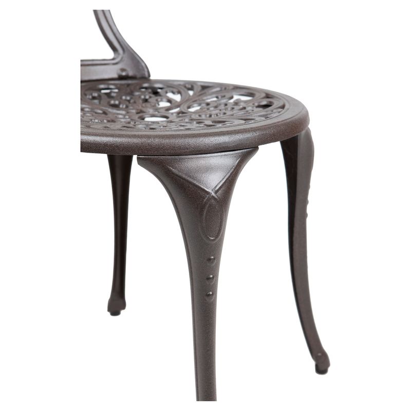 Faustina 3pc Metal Patio Bistro Set - Antique Bronze - Fire Sense