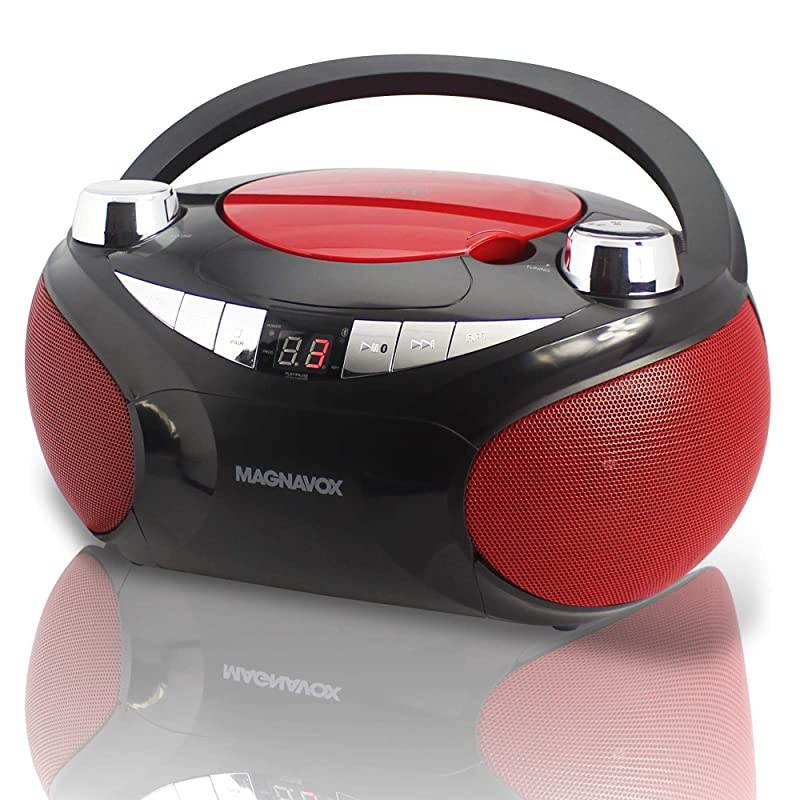 MD6949 CD Boombox with AMFM Radio amp Bluetooth Wireless Technology RedBlack