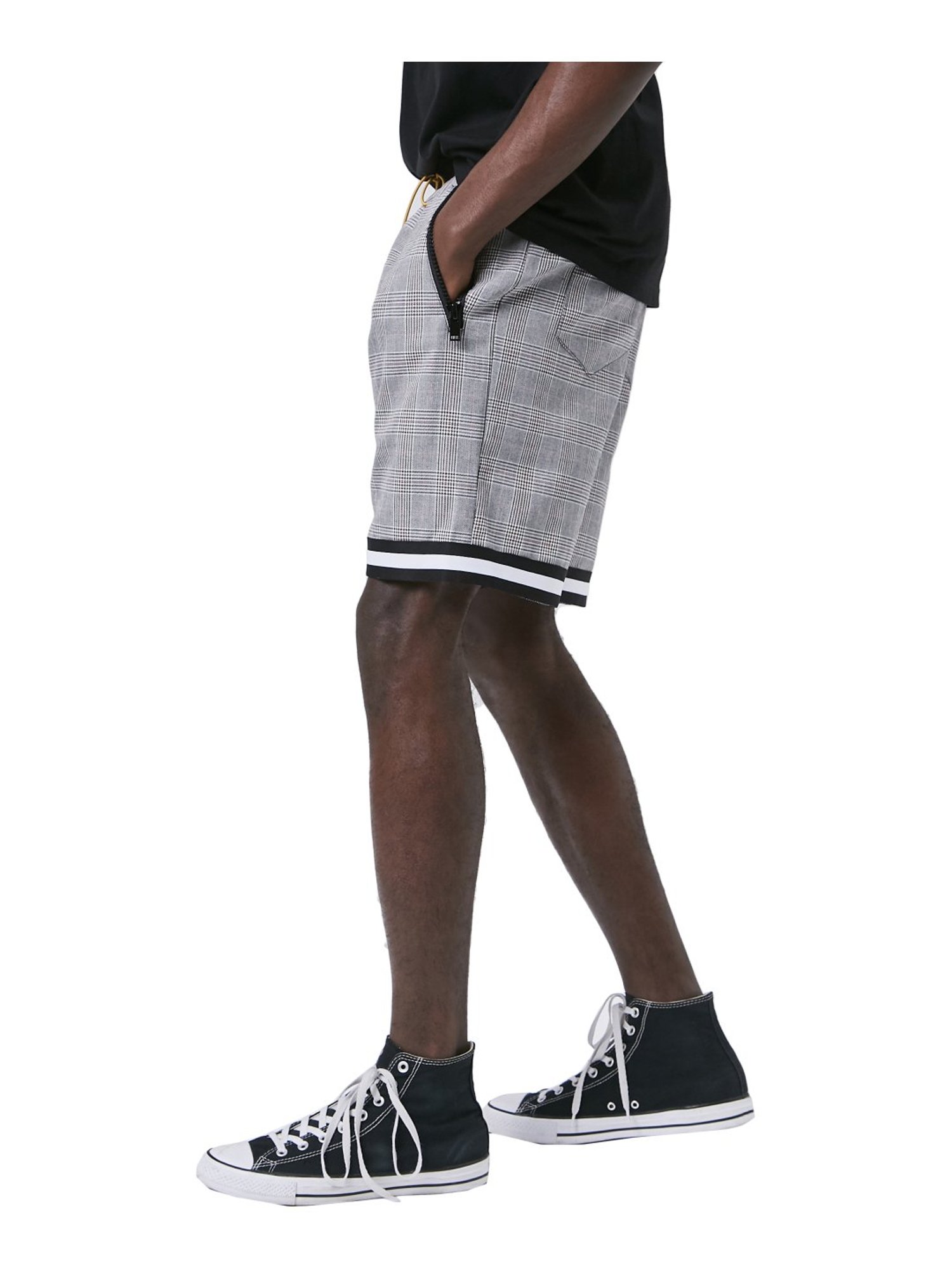 Forever 21 Grey Regular Fit Checks Shorts