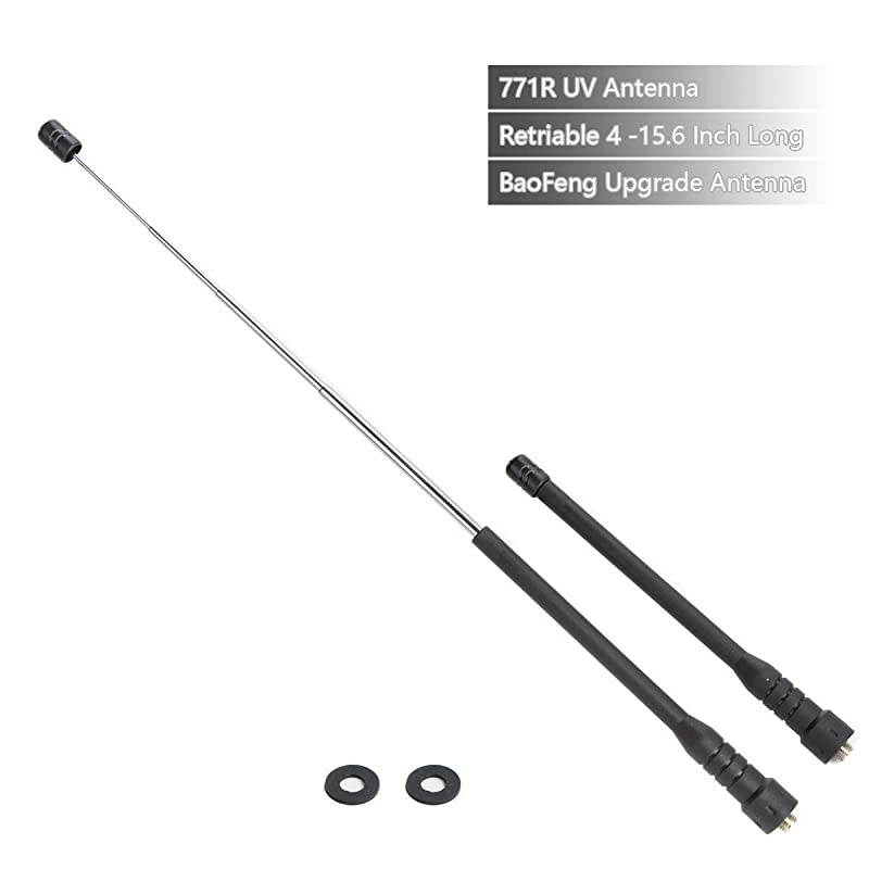 Walkie Talkie Antenna Upgrade VA771R 16Inch RetractableTelescoping VHFUHF 144430Mhz Dual Band Antenna SMAFemale Compatible with BaoFeng UV5R UV82 F8HP by