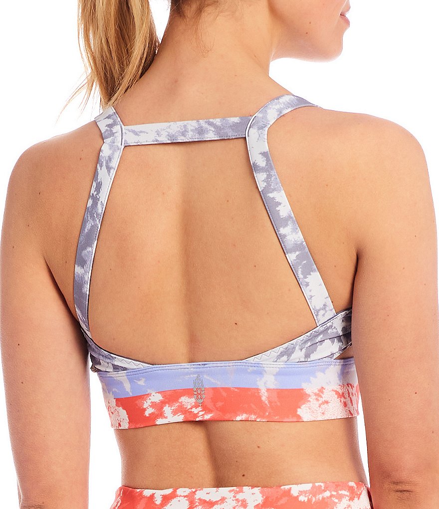 Free People FP Movement Square Neck Coordinating Good Karma Tie-Dye Sports Bra