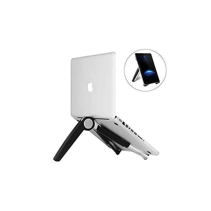 Stand Adjustable Portable Tablet HolderCooling Portable Ventilated StandMultifunction Folding BracketErgonomic Desktop Stand Fits Notebooks from 10quot17quot and All Tablets