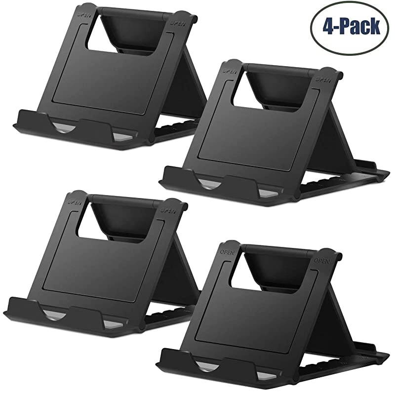 Phone Stand4 Pack Tablet StandUniversal Foldable Multiangle Pocket Desktop Holder Cradle for Tablets611quotiPhone X87 Plus76s654 SE iPad mini Nintendo Switch Samsung GalaxyBlack