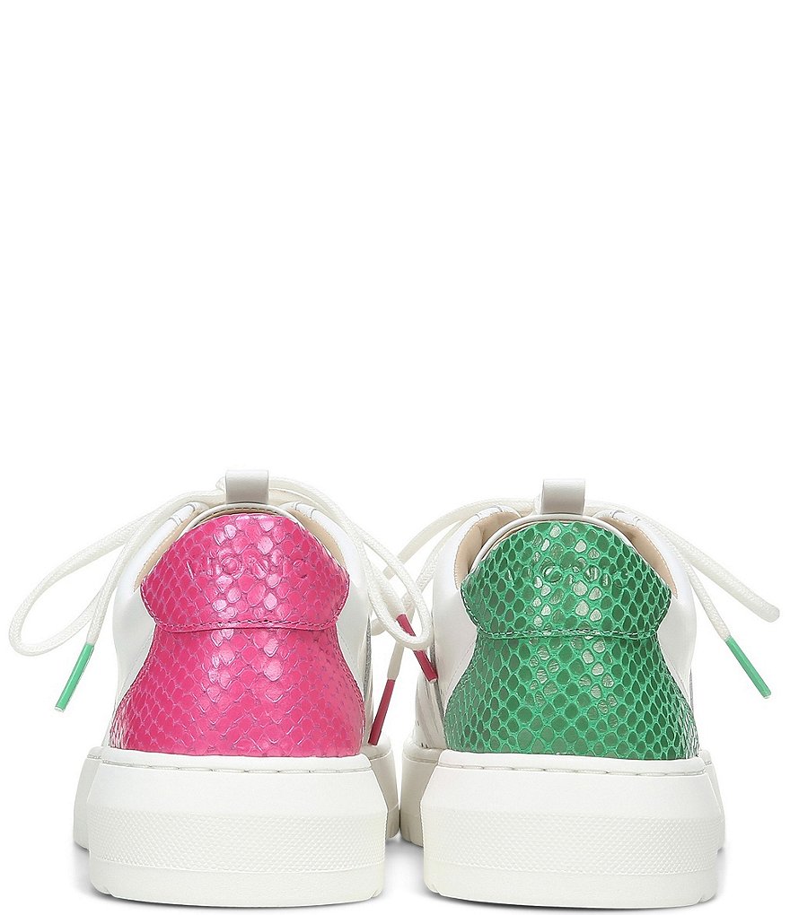 Vionic Simasa Leather Lizard Print Accent Lace-Up Platform Sneakers