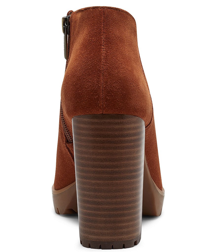 Vince Camuto Hevana Block Heel Peep Toe Suede Booties