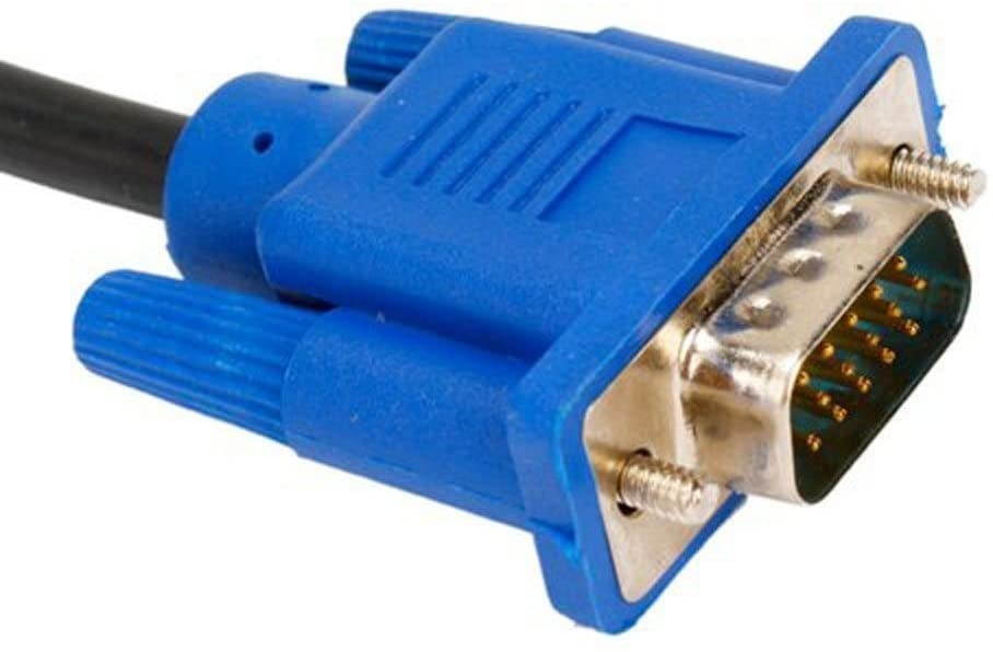 cables direct online 15ft svga + audio monitor cable, male to male 1080p super vga display cord for pc projector laptop tv