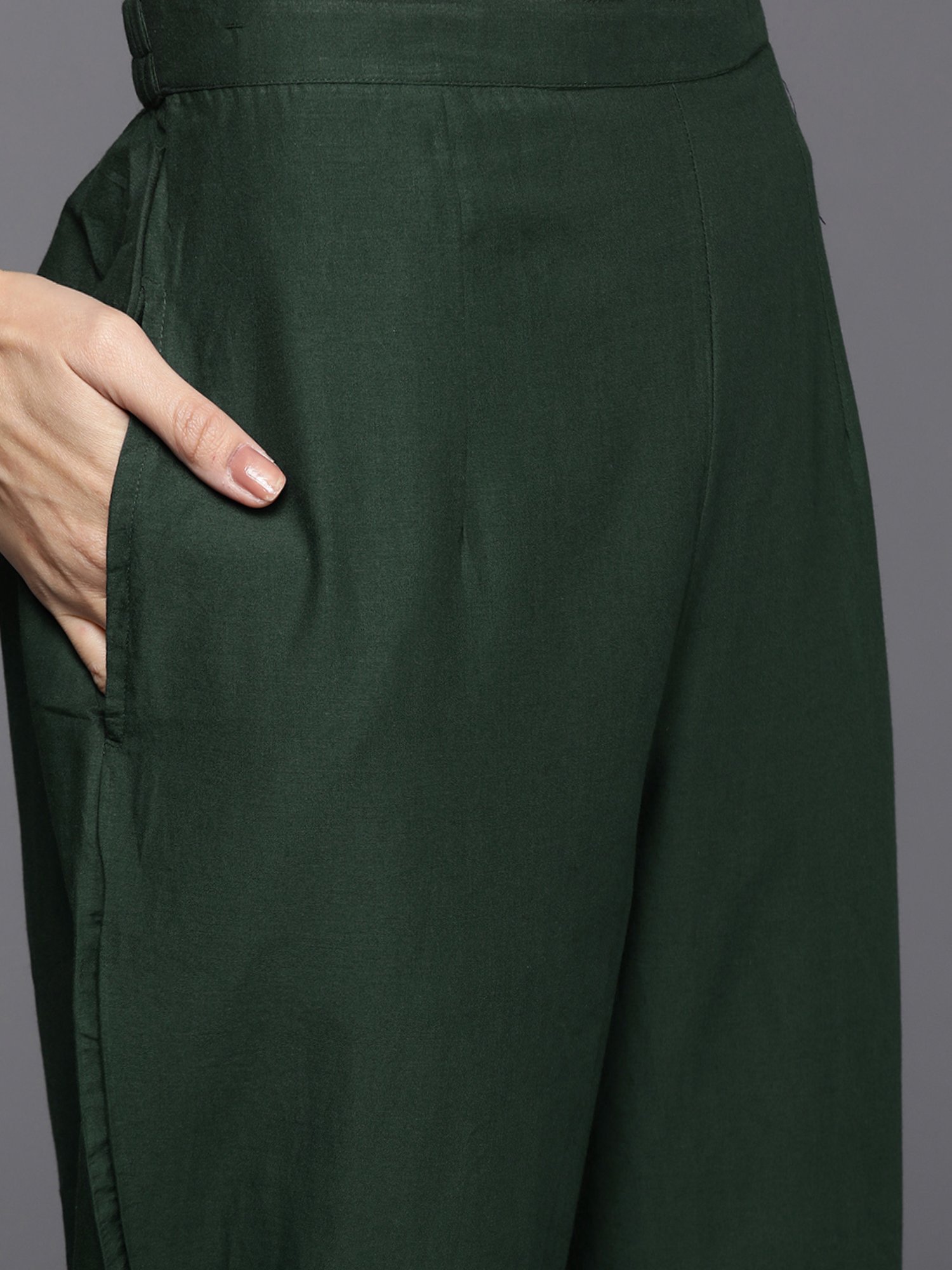 Indo Era Green Printed Kurta Pant Set With Dupatta