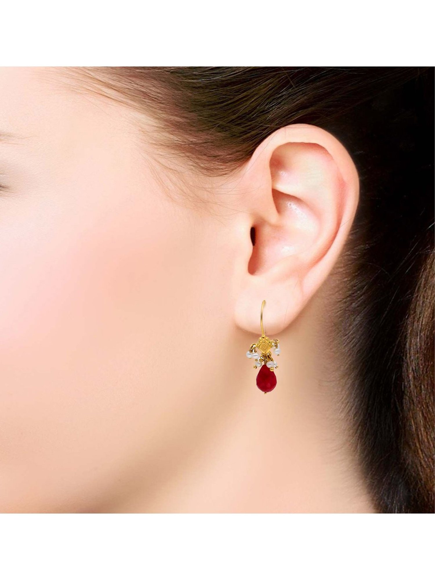 Sri Jagdamba Pearls 22 kt Gold Earrings