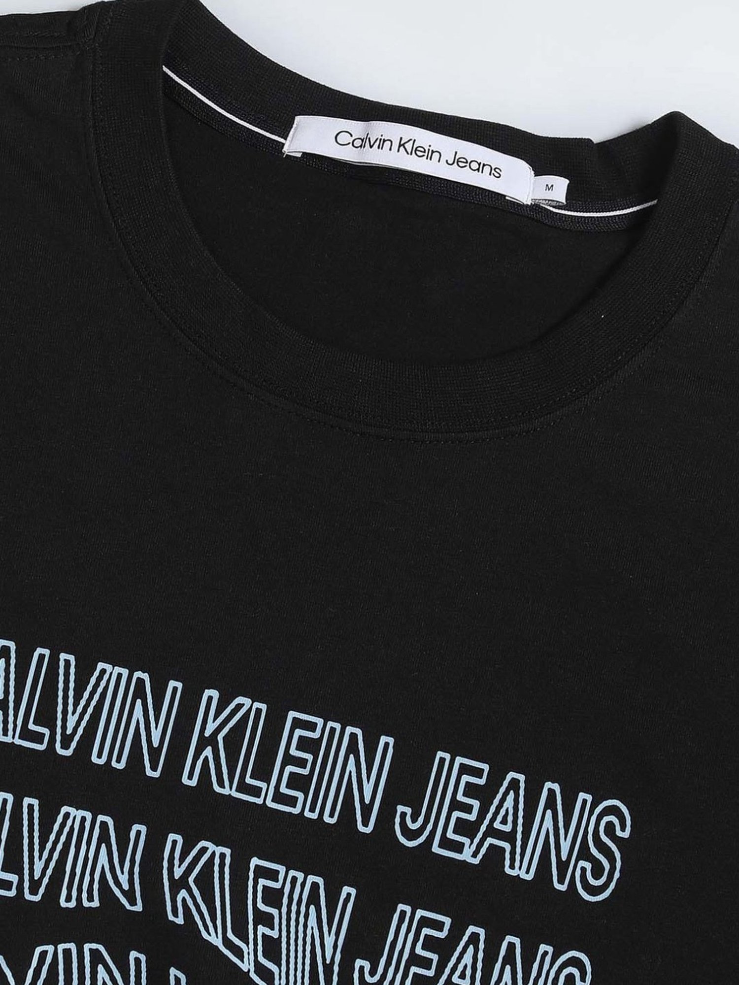 Calvin Klein Jeans Black Printed Regular Fit T-Shirt