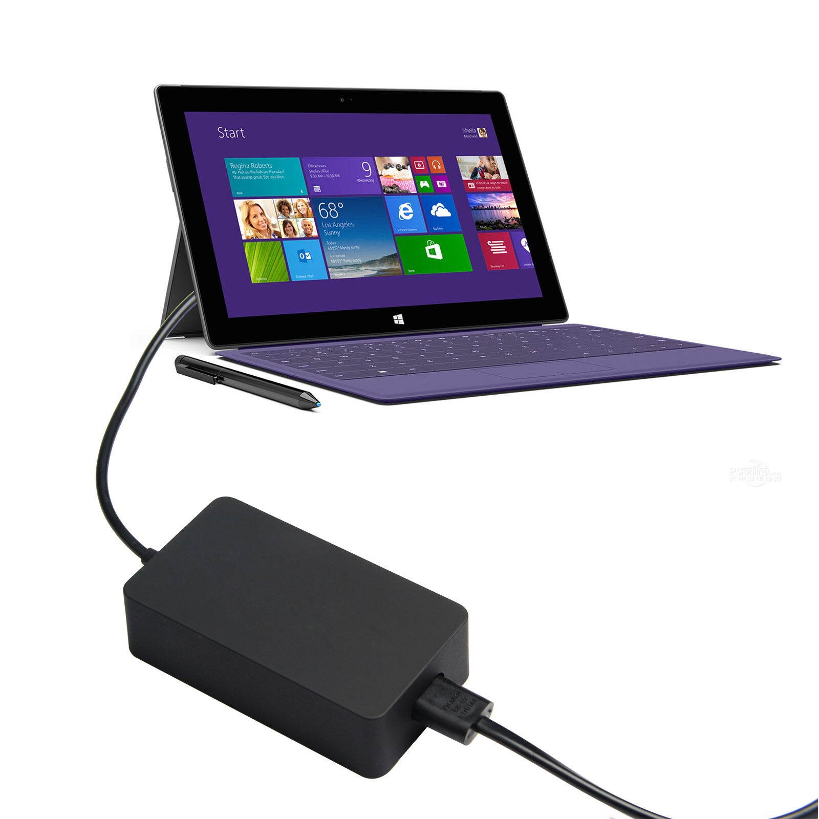 Surface Pro 2 Power Supply Adapter 48W Compatible Microsoft Surface Pro 1 RT RT2