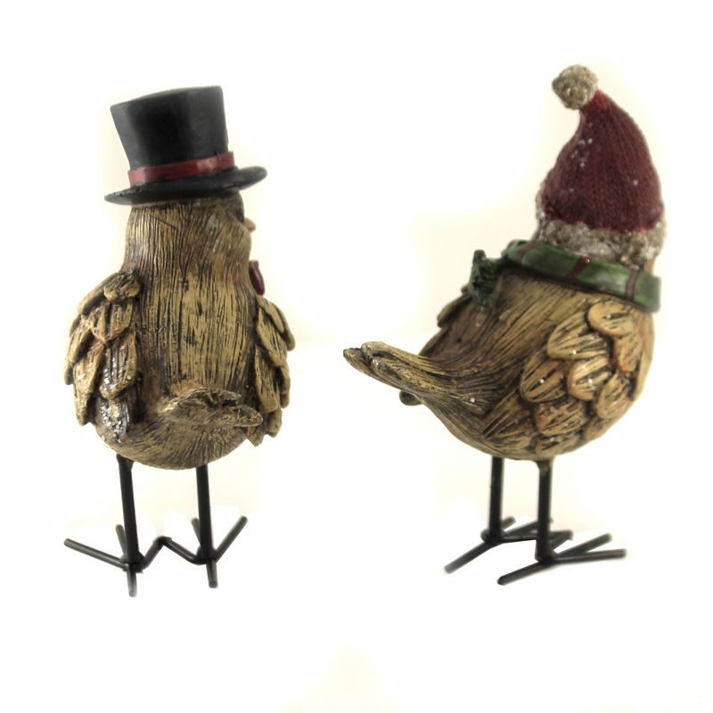 Christmas 6.0" Holiday Bird Coupl Set/2 Decor Decoate Centerpiece  -  Decorative Figurines