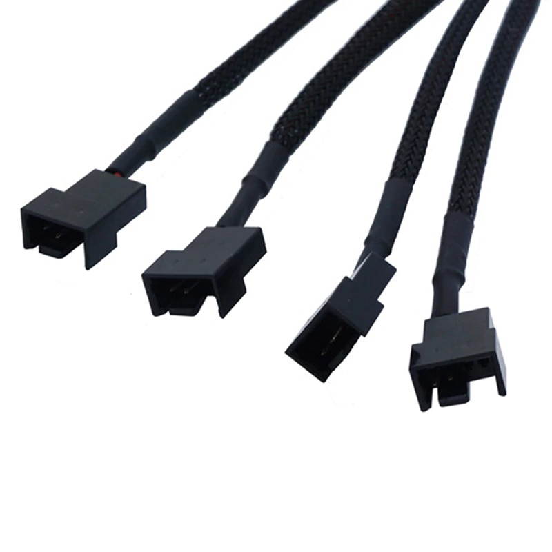 12V 27cm Cooler Cooling Fan Splitter Power Cable for Computer Fan Cable Splitter Power Cable 4pin IDE Molex to 4-Port 3Pin/4Pin