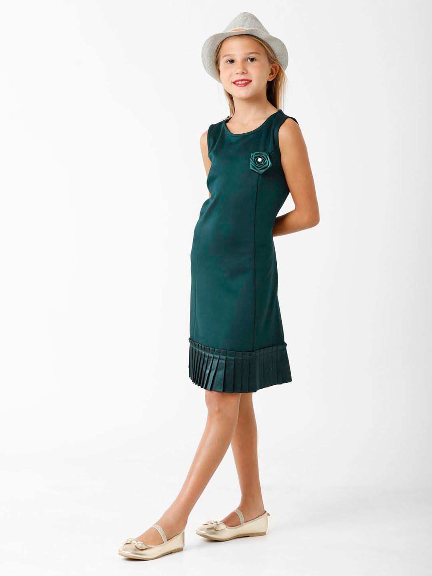 Kate & Oscar Kids Teal Blue Applique Dress