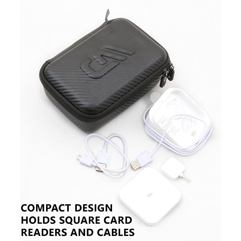 Portable Card Reader Case Compatible with Square Contactless Dock and Chip Reader Scanner Fits Dock Square Reader Chip Reader USB Cables and Small Accessories