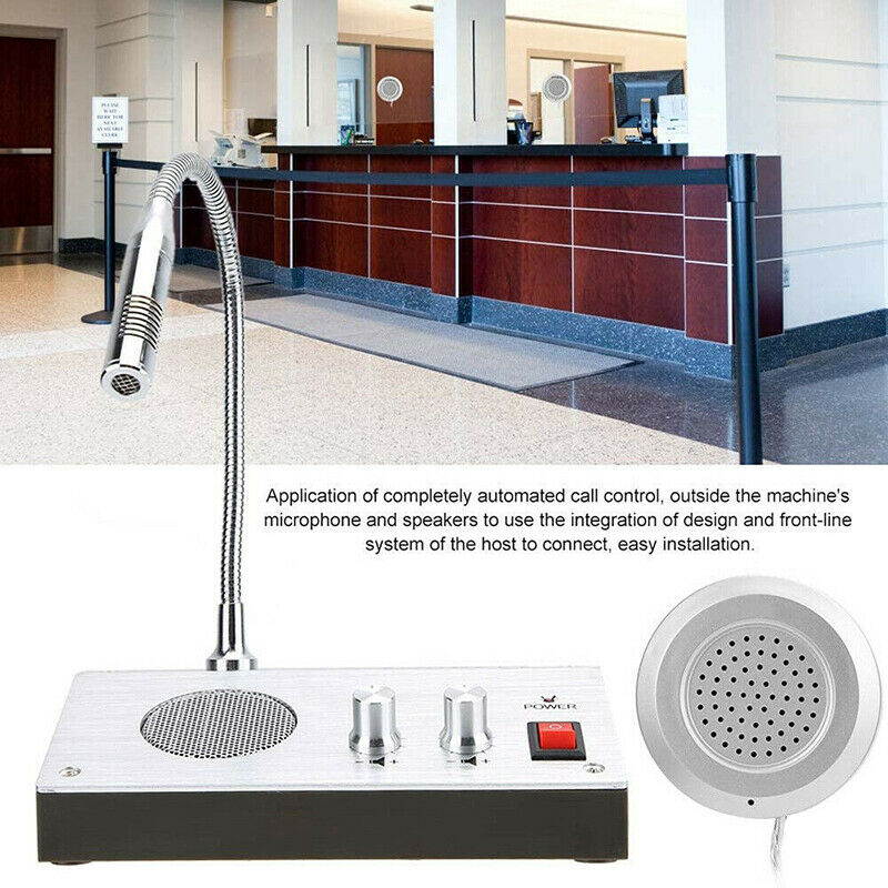 Dual-Way Bank/Office/Station Window Counter Intercom Interphone System 110V US