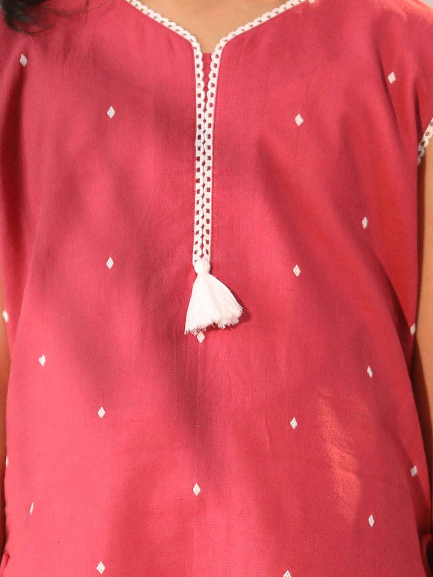 Peppermint Kids Navy Regular Fit Kurta Set