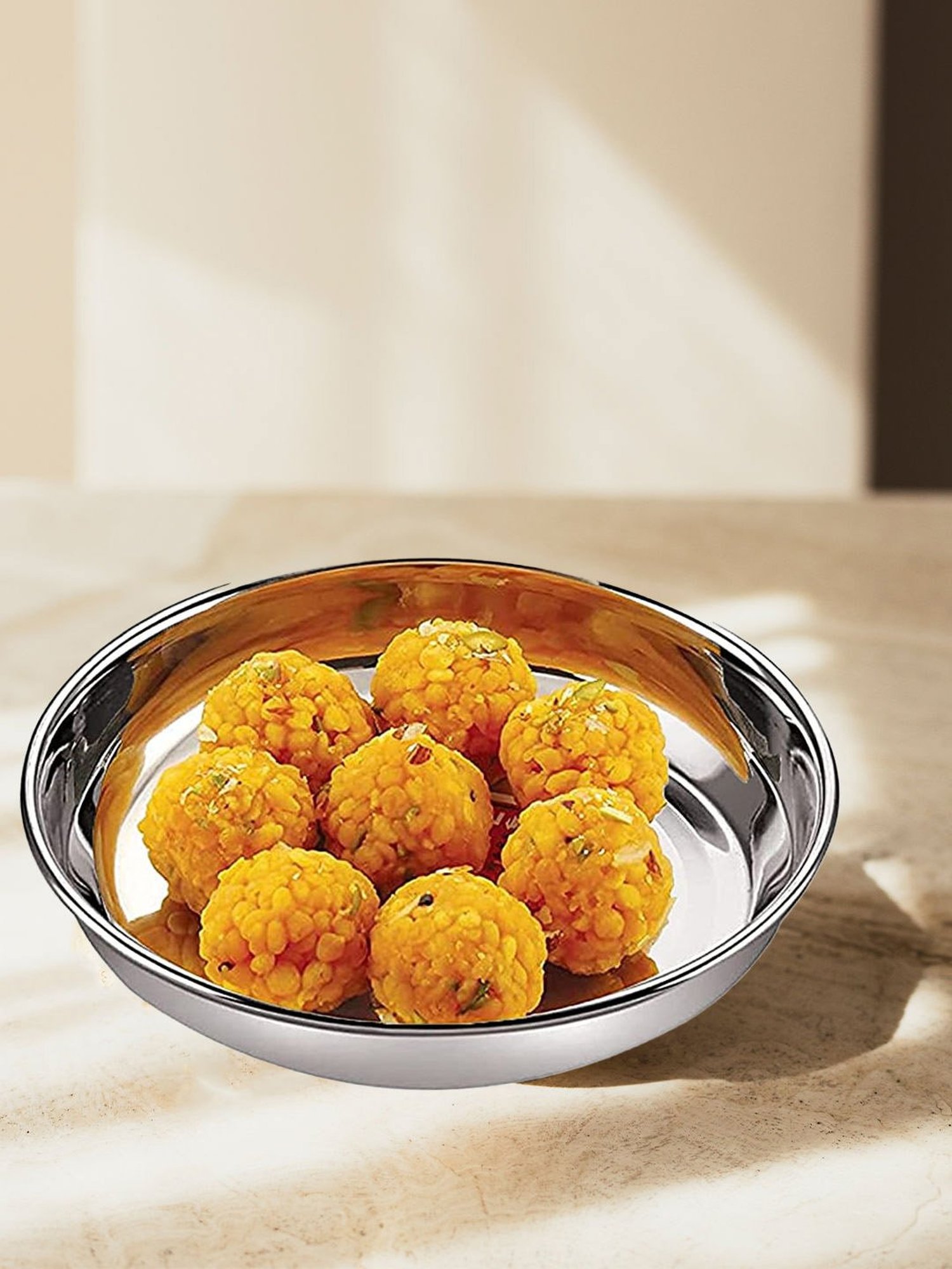 HAZEL Silver Stainless Steel 12 cm Breakfast Plate (0.2L) - Set of 1