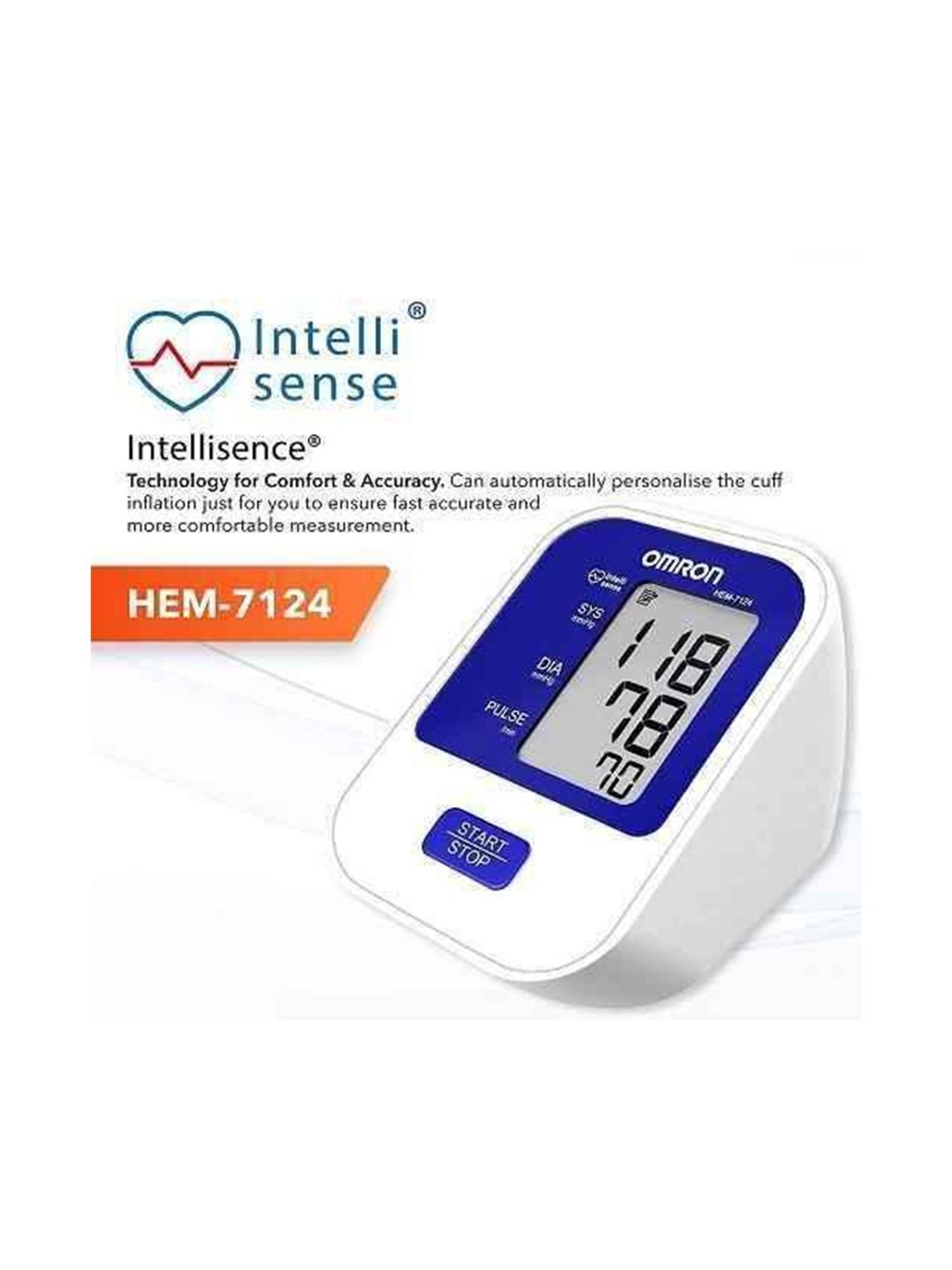 Omron HEM-7124 Fully Automatic Digital Blood Pressure Monitor (White)