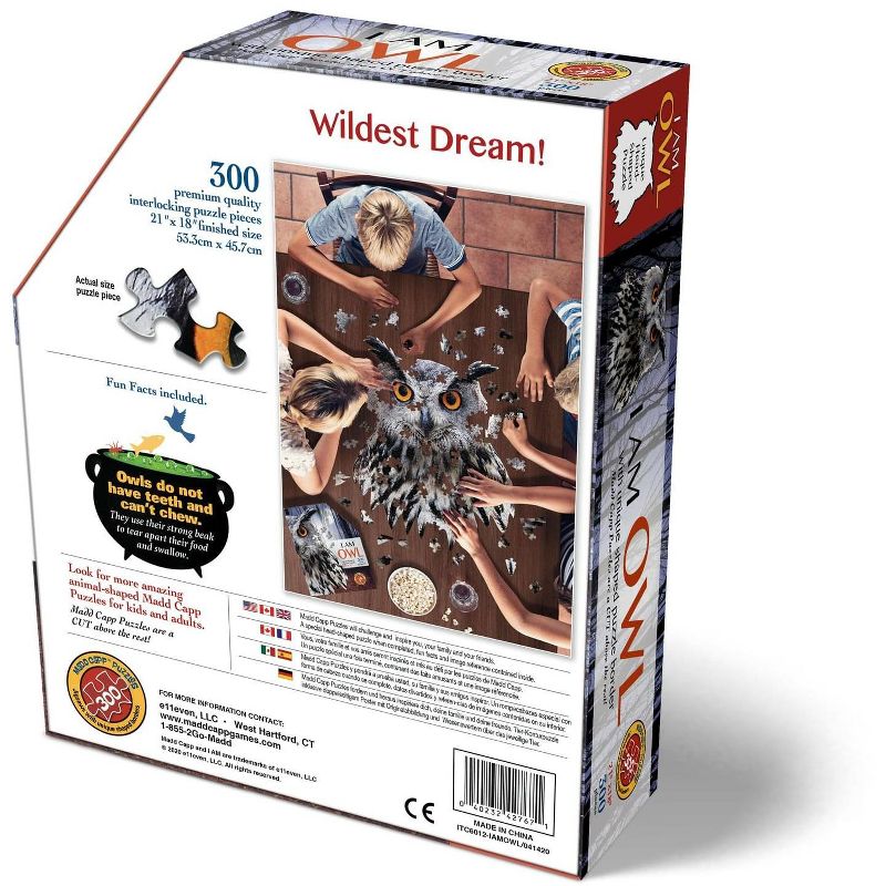 Madd Capp Games I AM Owl 300 Piece Animal Head-Shaped Jigsaw Puzzle