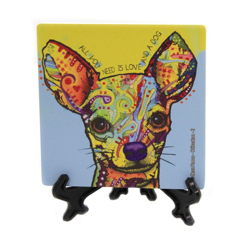 Animal 4.0" Chihuahua 2 Stone Coaster With Easel Sjt Enterprises  -  Coasters
