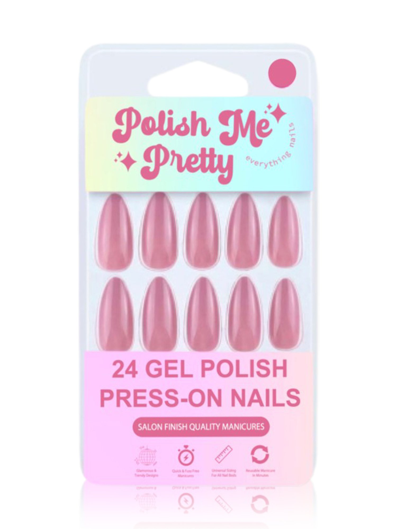 Polish Me Pretty Gel Polish Press-On Nails Blush - Set of 24