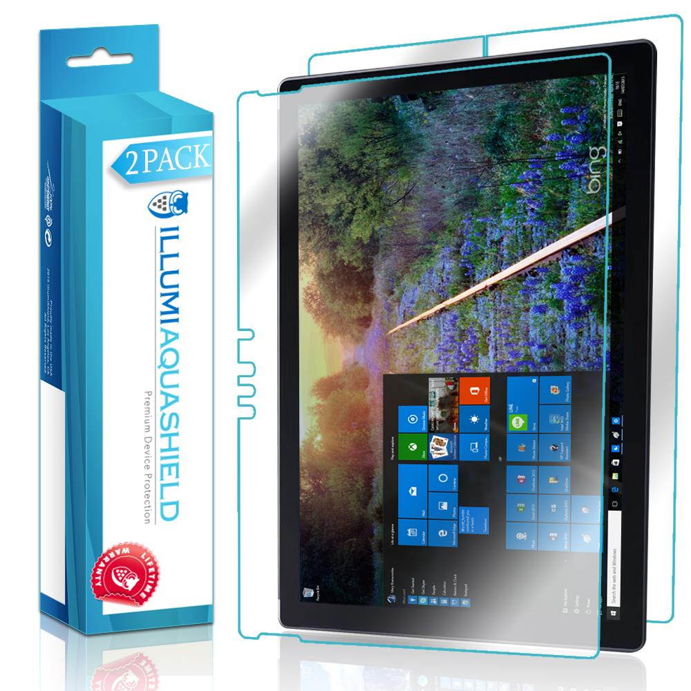 Surface Pro 4 Screen Protector + Back Cover (Surface Pro 2017)[2-Pack], ILLUMI AquaShield Full Coverage Back and Front Screen Protector for Surface Pro 4 HD Clear Anti-Bubble Film