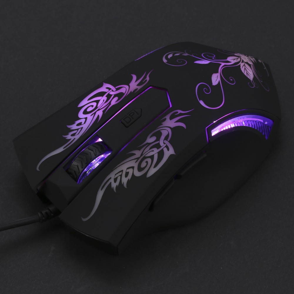 Adjustable 2400DPI 6 Buttons Optical USB Wired Gaming Game Mouse LED for PC Laptop