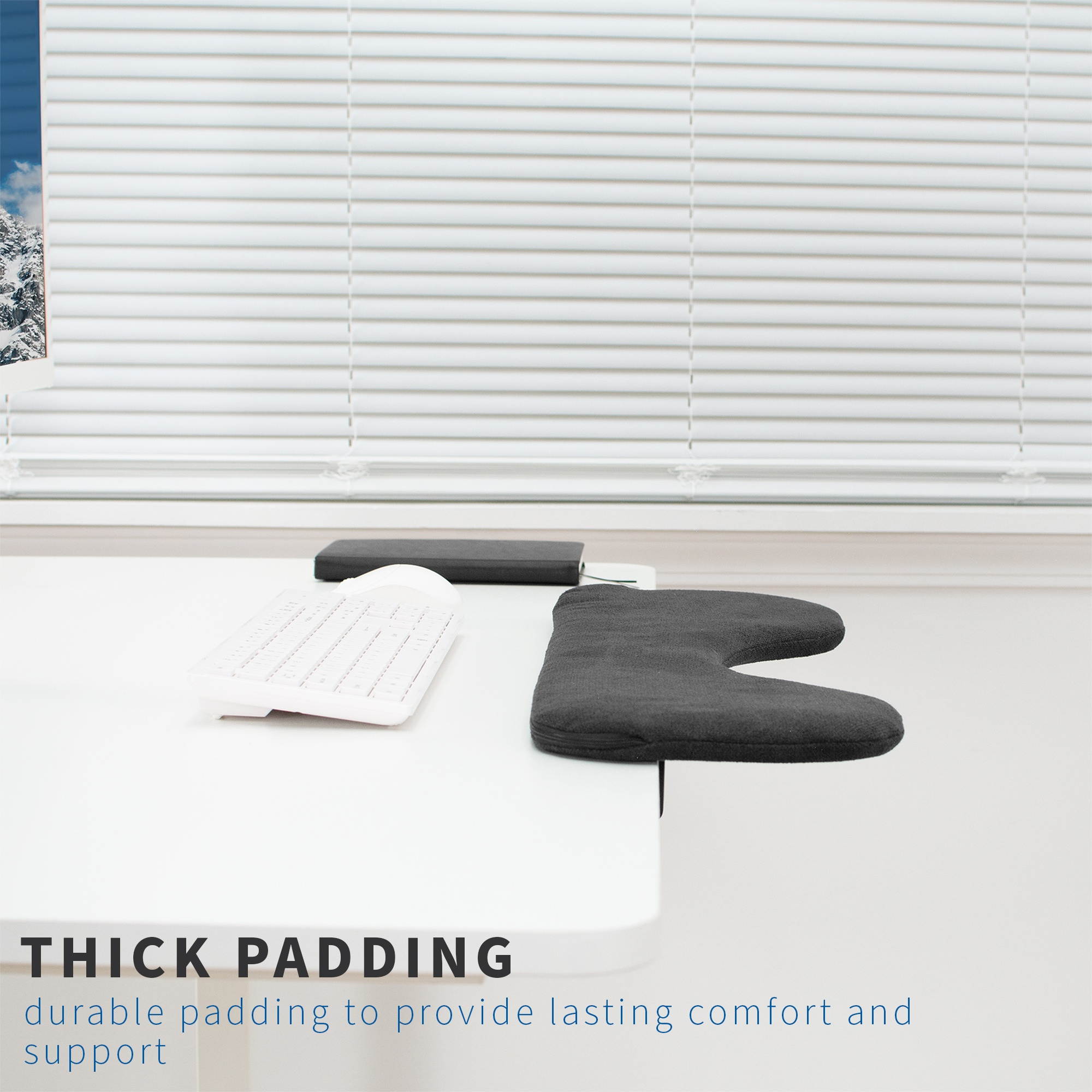 VIVO Black Universal Clamp-on Forearm Support Pad, Arm and Wrist Rest Cushion for Home and Office Desk (MOUNT-MS03C)