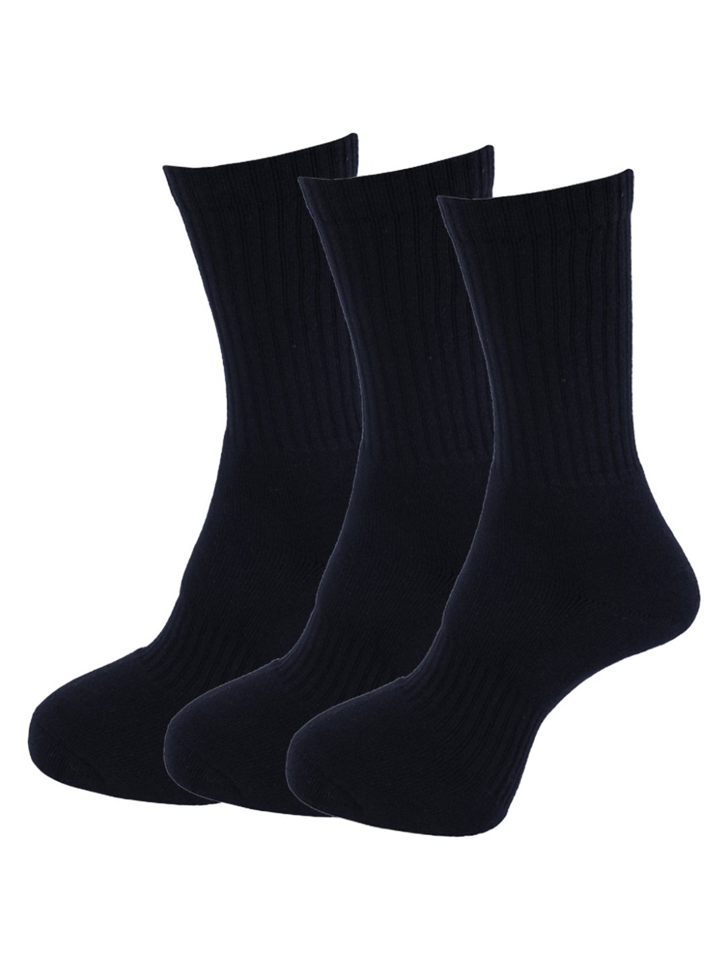 Dollar Navy Cotton Free Size Socks - Pack of 3