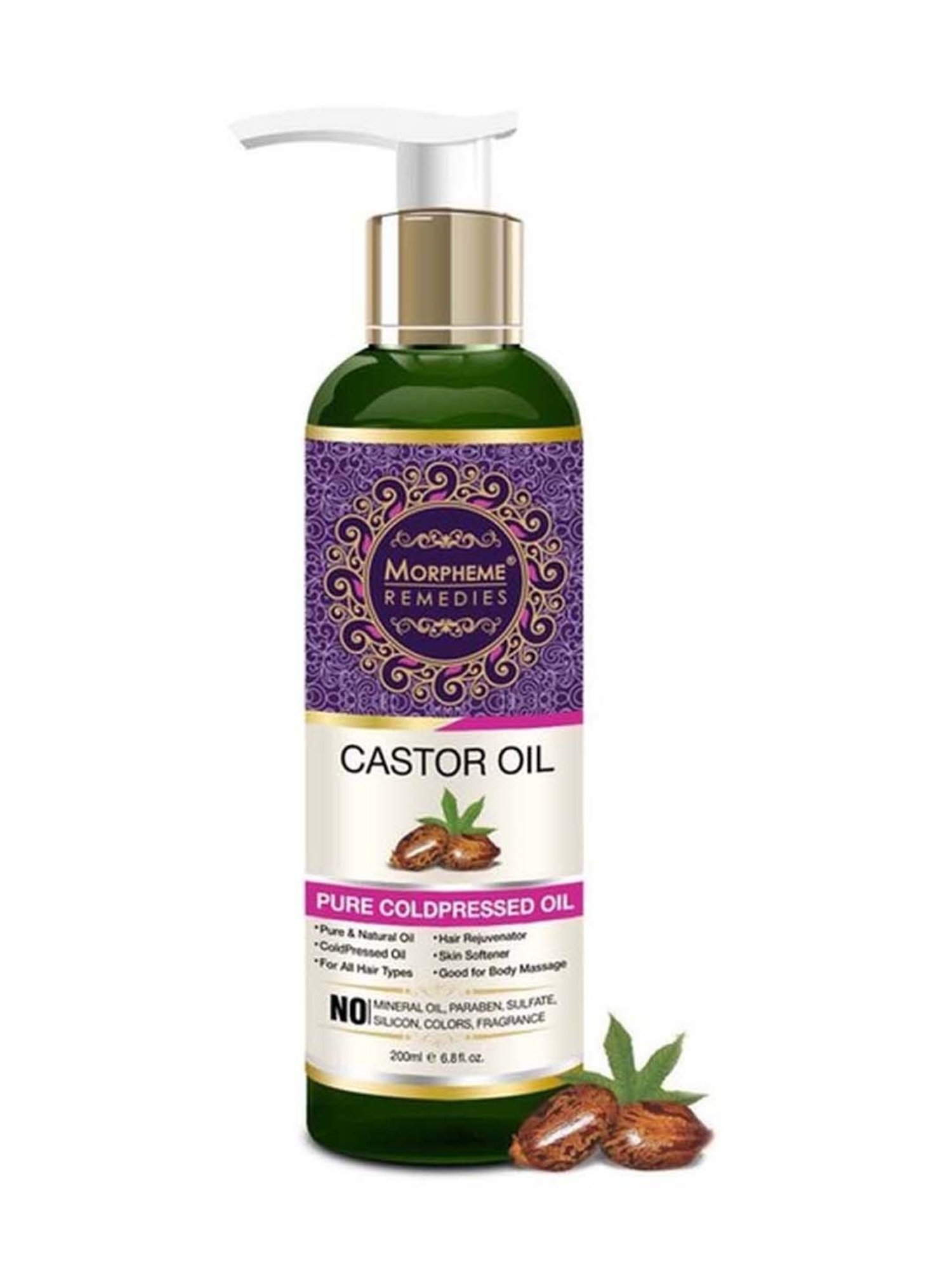 Morpheme Remedies Pure Cold Pressed Castor Oil for Hair & Skin Care - 200 ml