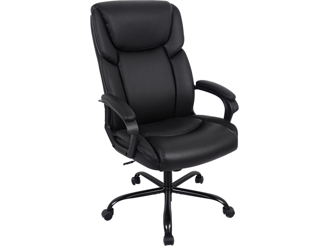 PU Leather Swivel Ergonomic Executive Office Chair - Computer Task Desk Chair,  Reclining Seat Height Adjustable Lumbar Support