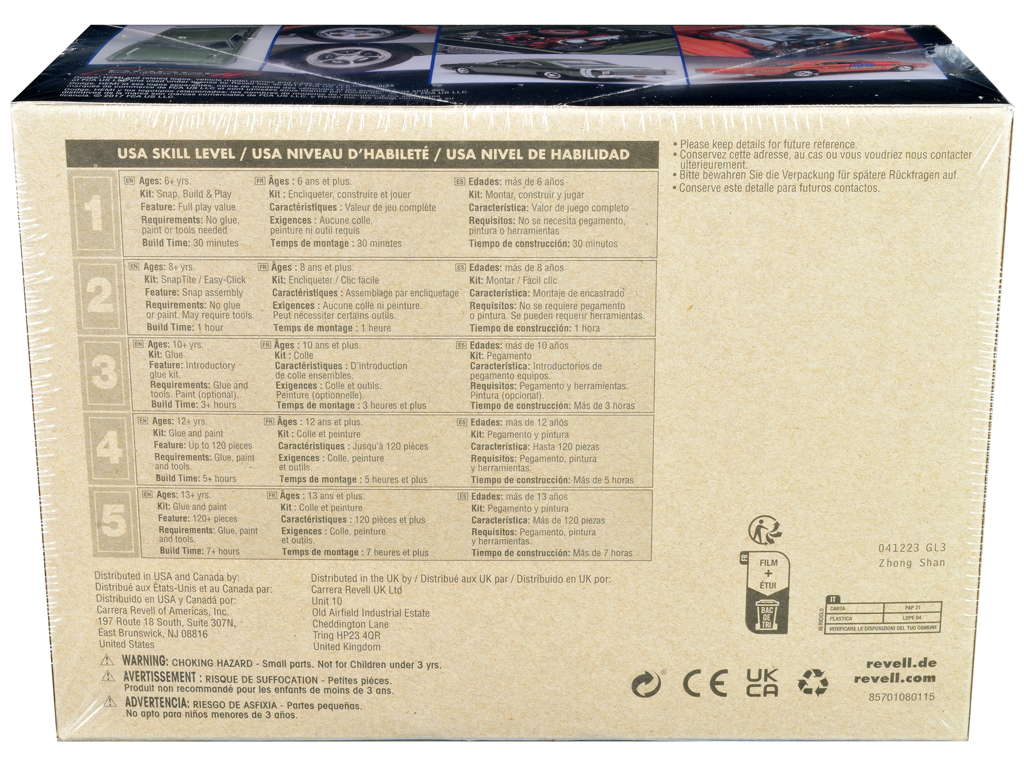 Level 4 Model Kit 1970 Dodge Challenger T/A "Streetburner" 2-in-1 Kit 1/24 Scale Model by Revell