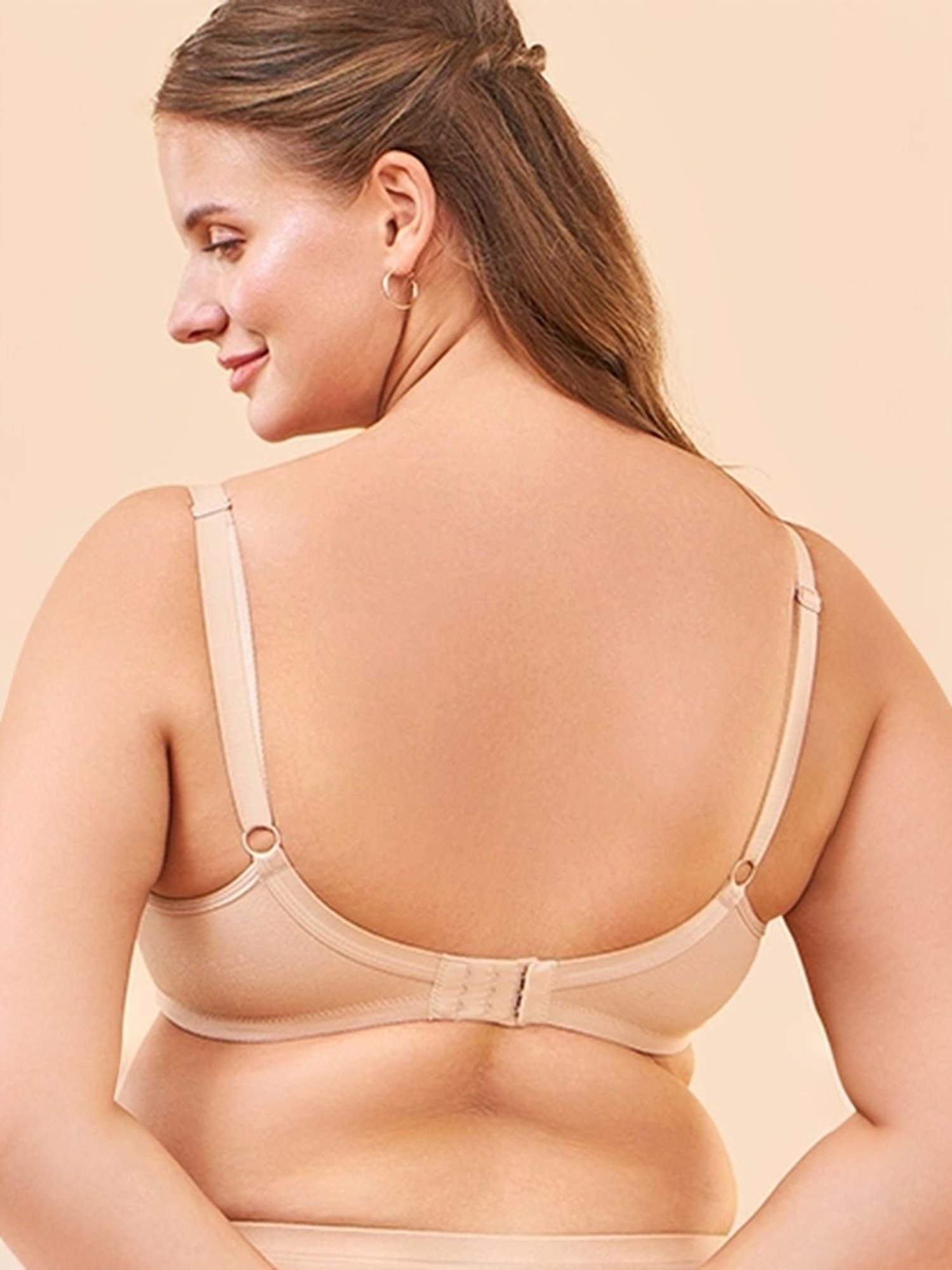 Enamor Beige Non Wired Non Padded Full Coverage Bra