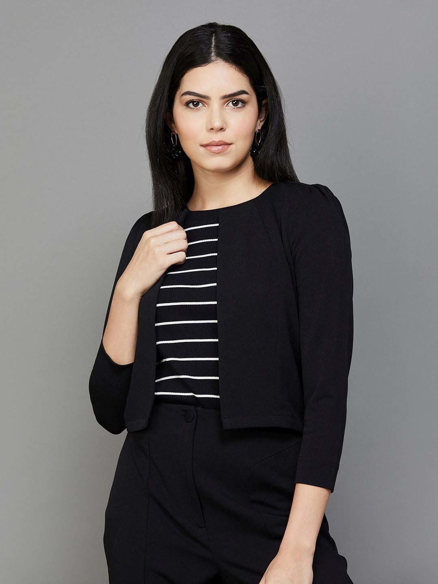 Code by Lifestyle Black Plain Shrug