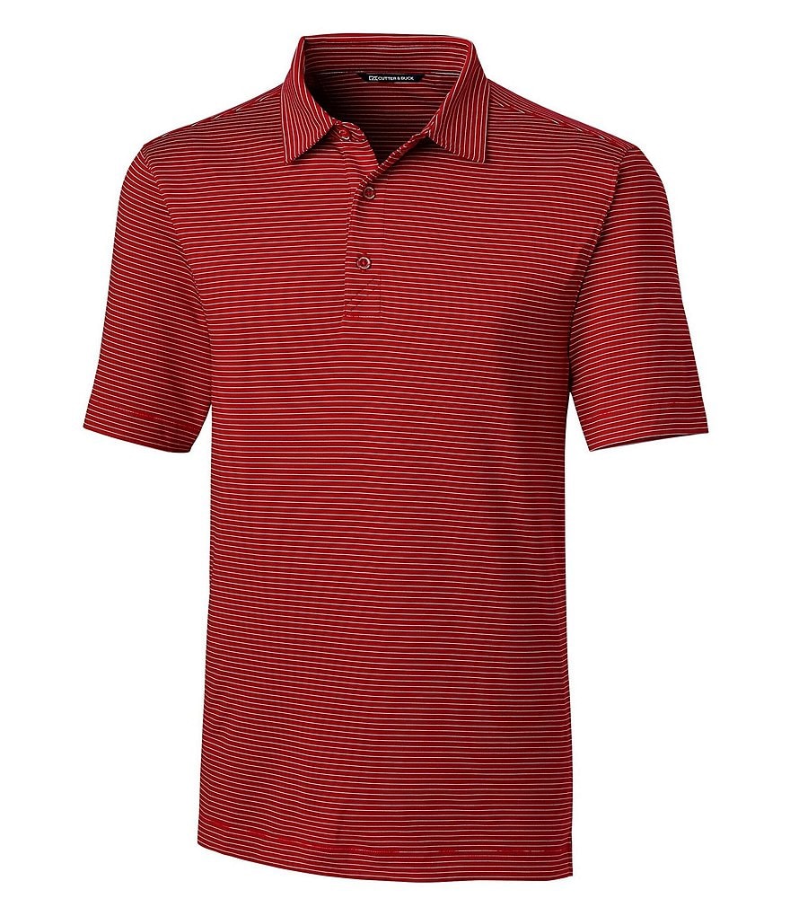 Cutter & Buck Big & Tall Forge Polo Pencil Stripe Performance Stretch Short-Sleeve Polo Shirt