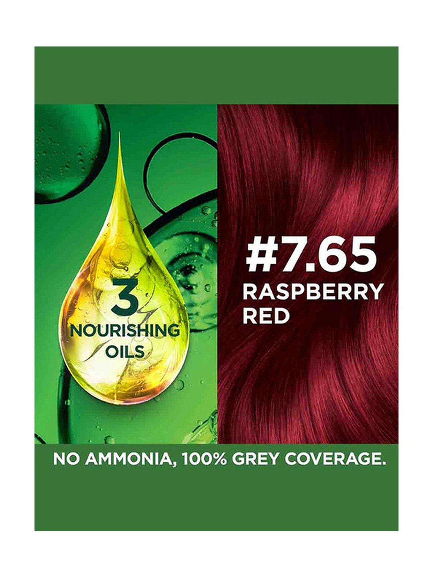 Garnier Color Naturals Creme Riche Hair Color Shade 7.65 Raspberry Red - 55 ml + 50 gm