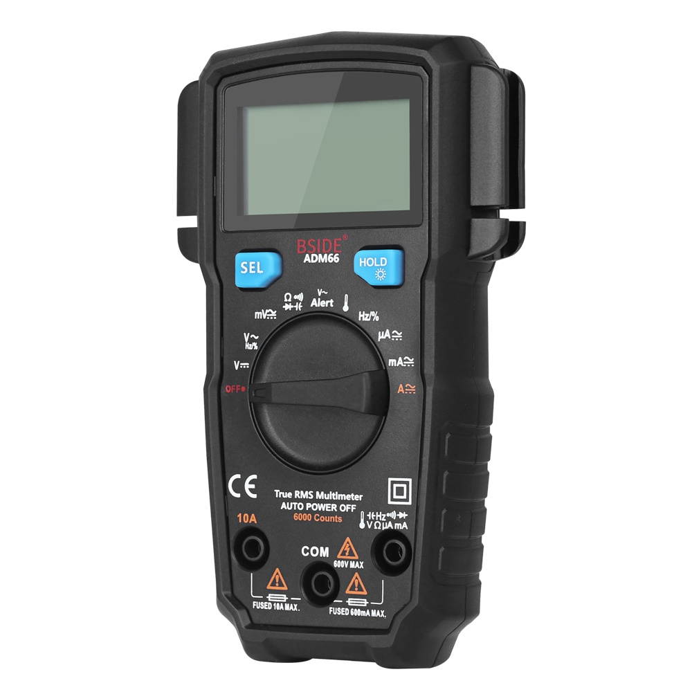 BSIDE Mini True RMS LCD Digital Multimeter DC/AC Voltage Current Meter Capacitance Resistance Diode Tester Voltmeter Ammeter