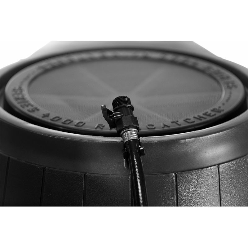 FCMP Outdoor RC4000-BLK 45-Gallon BPA Free Home Rain Water Storage Catcher Barrel, Black