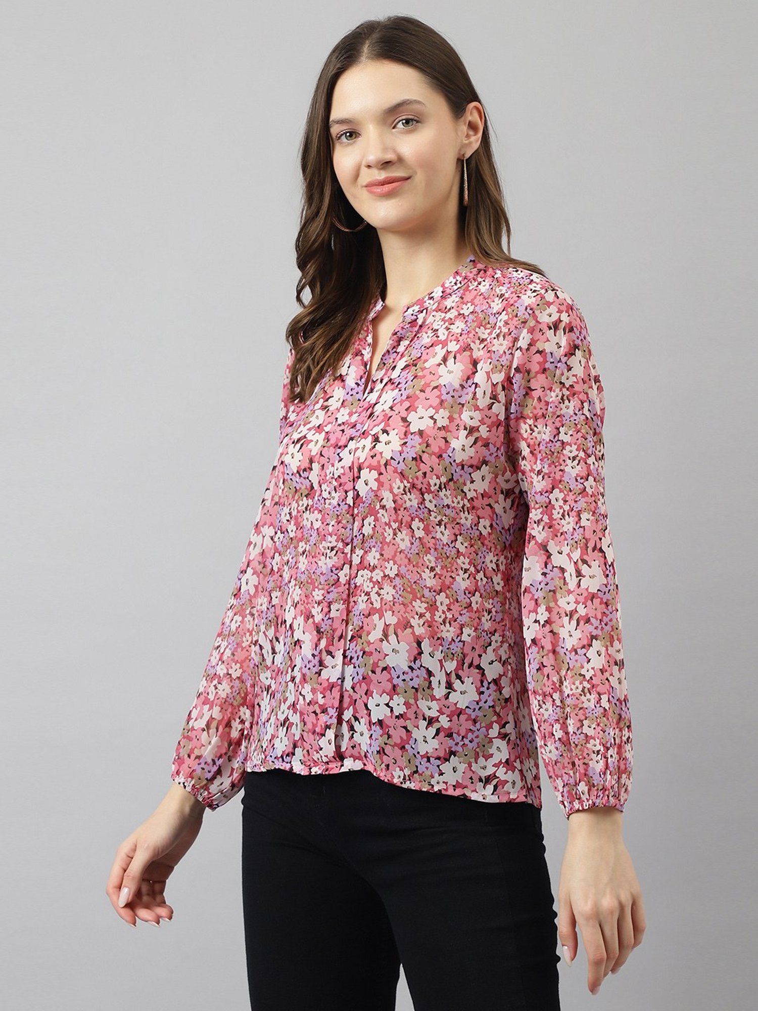 KERI PERRY Multicolor Floral Print Top