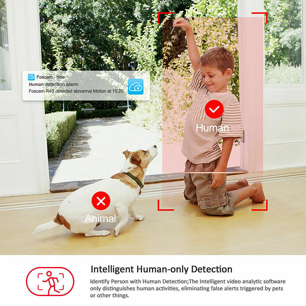 Foscam Super HD 4MP WiFi Pan/Tilt IP Indoor Camera, 2.4/5GHz Dual-Band Security Surveillance System with Motion Detection and 33ft Night Vision, Free Cloud Storage Service, Remote Monitor, White