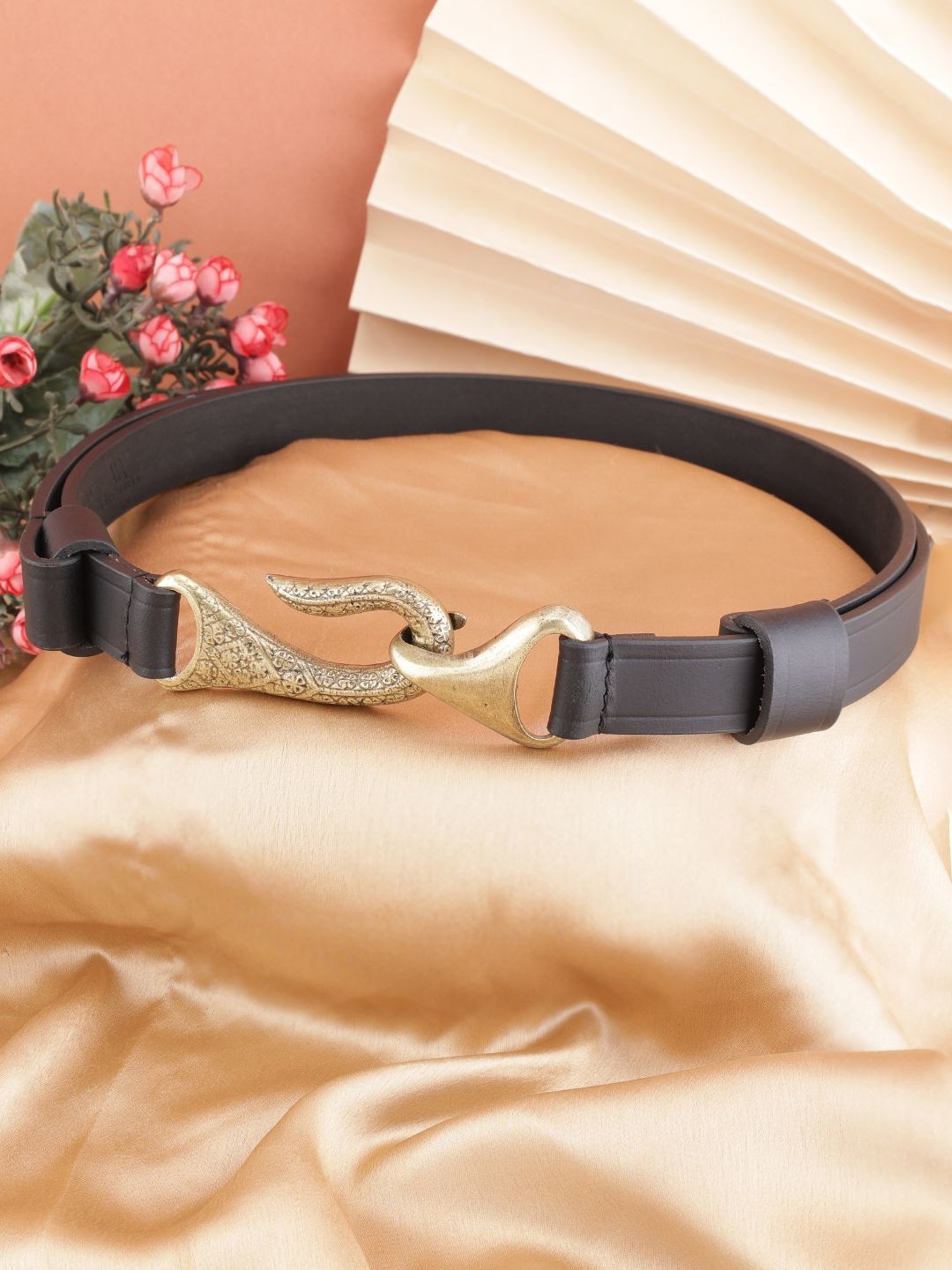 Aditi Wasan CORE 24 Black Leather Casual Belt for Women