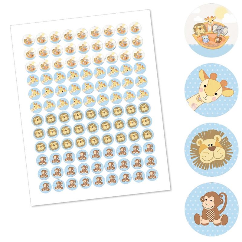 Big Dot of Happiness Noah's Ark - Baby Shower Round Candy Sticker Favors - Labels Fit Hershey's Kisses (1 sheet of 108)